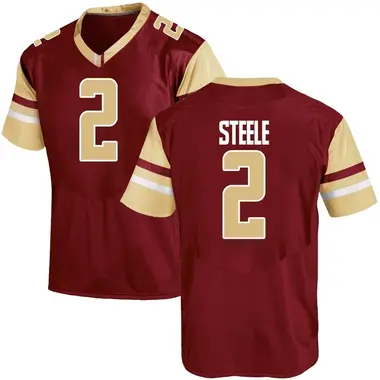 Men's Game Bryce Steele Boston College Eagles Maroon Team Color College Jersey